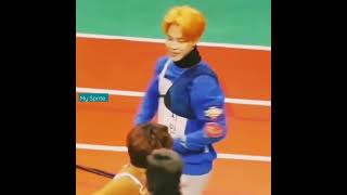 BTS JIMIN &amp; BTOB SEO EUNKWANG😍 Jimin with his horse friend😍 so cute😍 #bts #btob #shorts