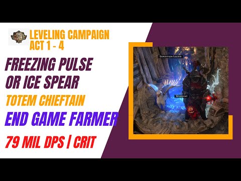 Freezing Pulse/ Ice Spear Totem Heirophant | Leveling Act 1-4 | Best Leveling Experience