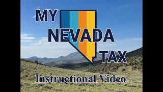 My Nevada Tax - Create a Log on