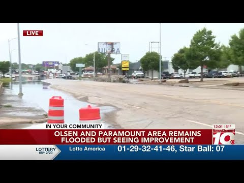 VIDEO: Olsen and Paramount area remains flooded but seeing improvement