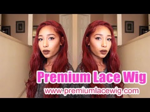 99J Human Hair Full Lace Wig Malaysian Burgundy Straight Virgin Hair 20inch