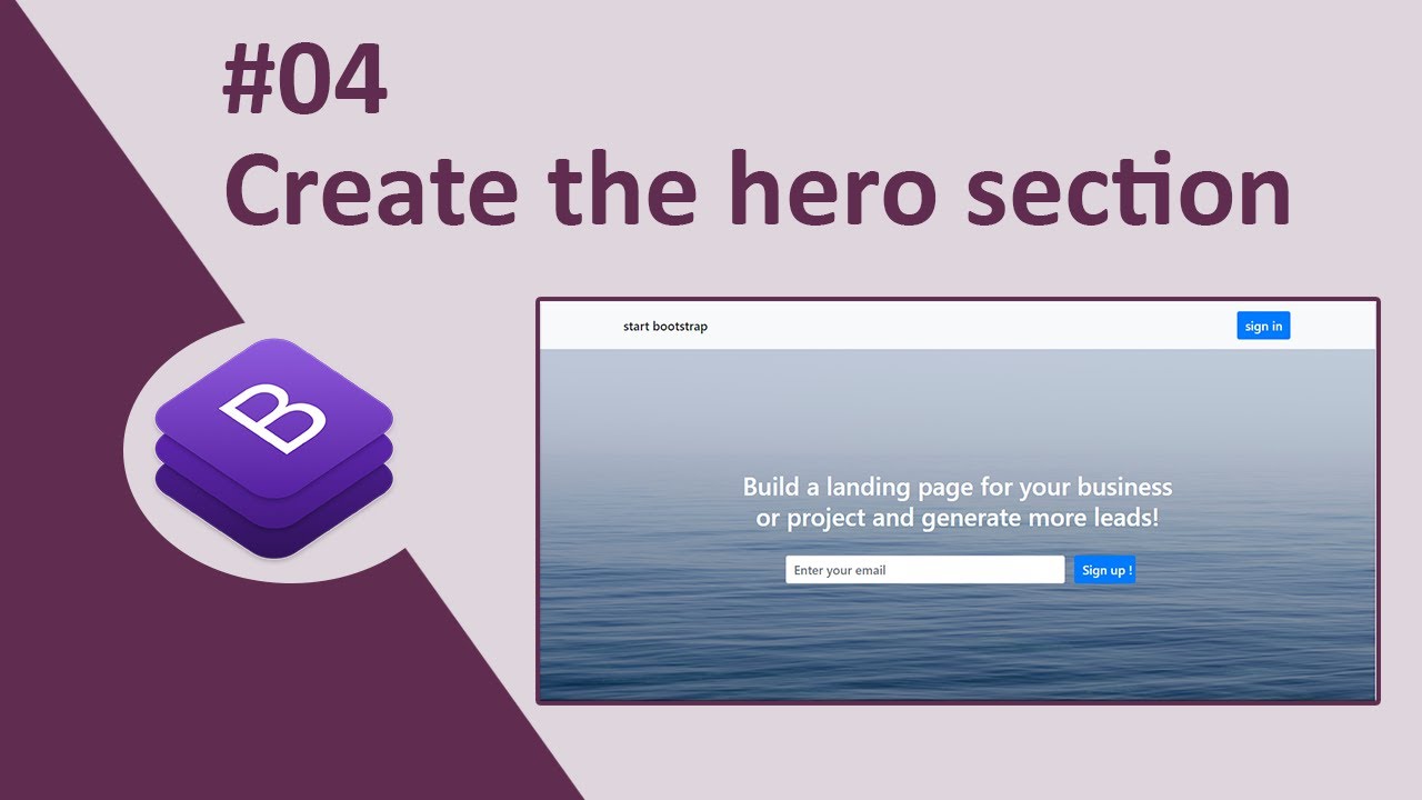 Bootstrap template #04 create the hero section