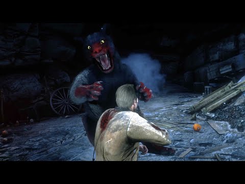 RDR 2 ARTHUR MORGAN FIGHT WITH LEGENDARY COUGAR IN CAVE