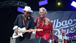 Shakura S'Aida with Vasti Jackson guitar guest at the 2023 Bilboa Blues Festival.
