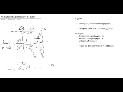 Konvergenz und Divergenz von Folgen mit BEISPIELEN aus der UNI