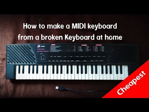 How to make a Cheapest MIDI Keyboard from a broken keyboard at home.(no soldering)