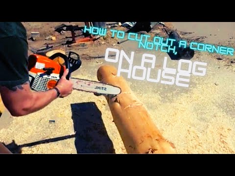 Hand Crafted Log Homes: Fast and Easy way to cut a corner notch in a log house!!