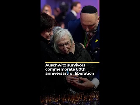 Auschwitz survivors commemorate 80th anniversary of the camp's liberation | AJ#shorts