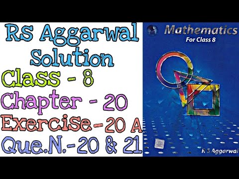 Volume and Surface Area of Solids | Class 8 Exercise 20A Question 20-21 | Rs Aggarwal | @mdsirmaths