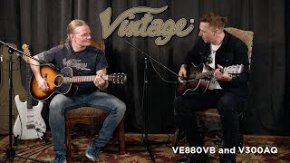 Video thumbnail for Vintage VE880VB and V300AQ Acoustic Guitars by Gear