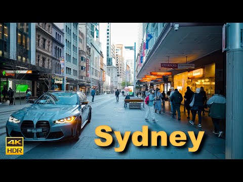 Sydney Australia Walking Tour - George Street in the Morning | 4K HDR