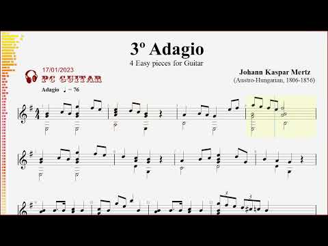 Mertz, 3º Adagio, guitar