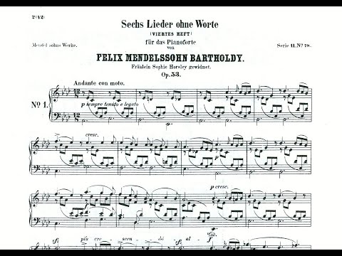 Felix Mendelssohn Songs Without Words (Sechs Lieder ohne Worte) Op 53 Complete