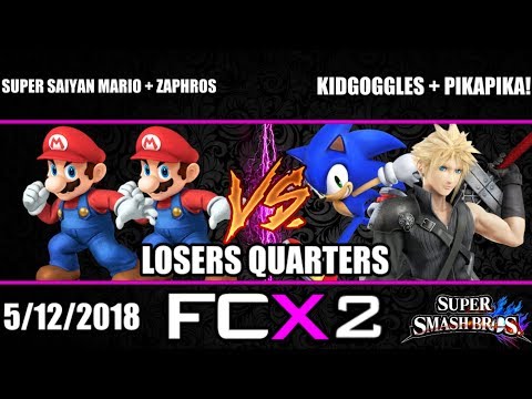 FCX 2 - LOSERS QUARTERS - Super Saiyan Mario + Zaphros Vs. KIDGoggles + PikaPika!