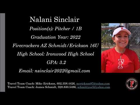 Nalani Sinclair Softball Skills Video - 2022 Pitcher 1B