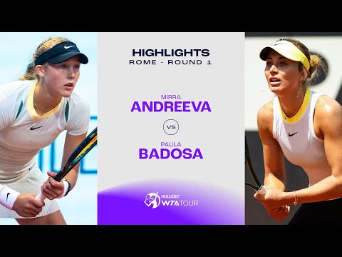Теннис Mirra Andreeva vs. Paula Badosa | 2024 Rome Round 1 | WTA Match Highlights