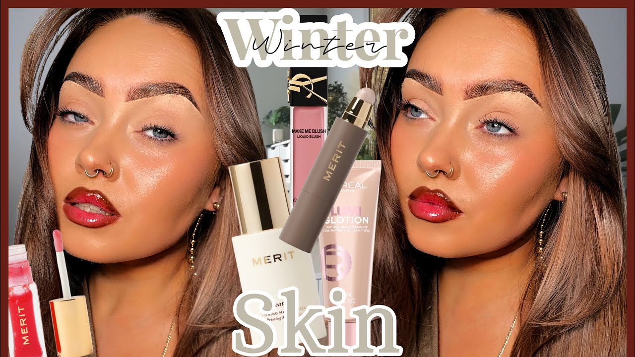Clean Girl Makeup | Light Glowy Glass Skin | Winter Makeup For DRY SKIN ❄️✨