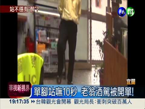 單腳站不穩 72歲翁酒駕被開單!