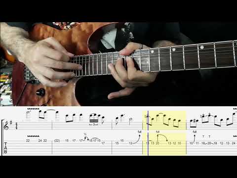 Bending and Tapping Combination Lick, with tabs and explanation.