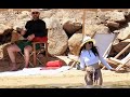 Jessica Biel Rocks Floral Thong Bikini Bottoms With White Crop Top In Sardinia