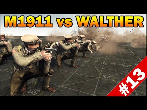 COLT M1911 vs WALTHER P38 - Men of War Assault Squad 2 - RobZ Realism Mod - Mini Scenario #13