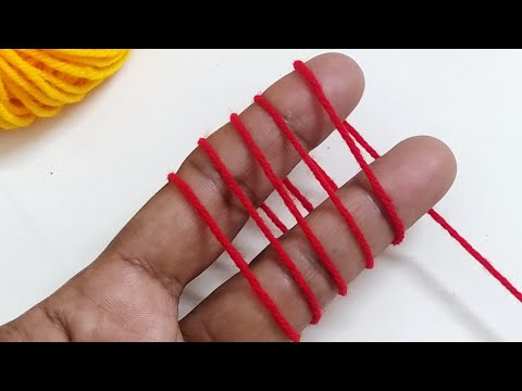 Super Easy 2 Beautiful Woolen Flower Craft ideas with Fingers | Easy Hand Embroidery Flower Tutorial