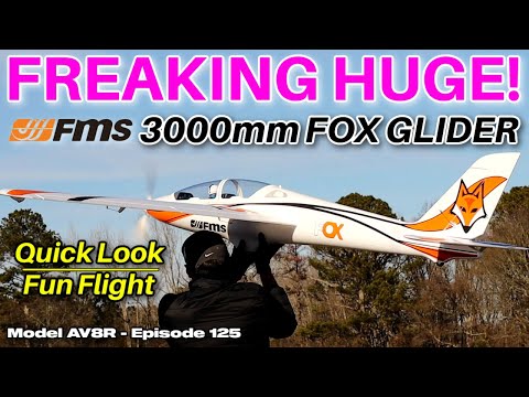FMS 3000mm Fox Aerobatic Glider PNP - Model AV8R Quick Look/Fun Flight