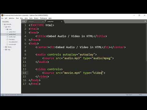 HTML Embed audio and video in Hindi part5