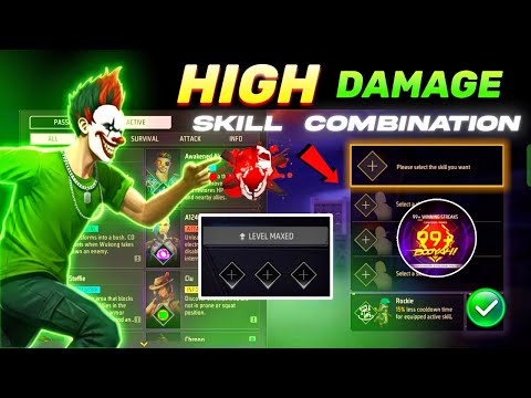 HIGH DAMAGE SKILL COMBINATION | Best Character Skill For BR Rank & CS Rank | Best Character Skill