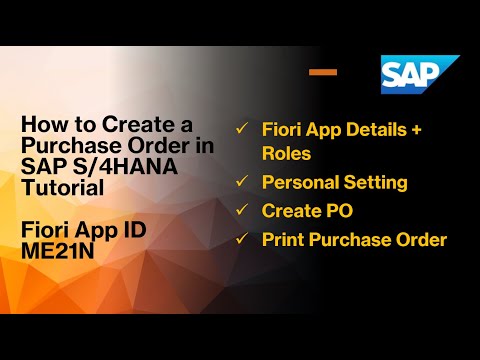 How to Create Purchase Orders ME21N SAP S/4HANA Tutorial | SAP Purchase Orders | Fiori app ID ME21N