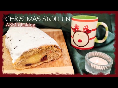 Stollen - German holiday bread | easy homemade marzipan recipe | ASMR cooking