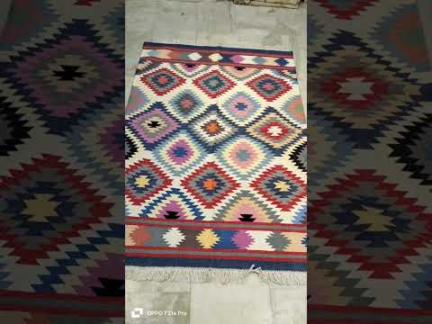 Cotton Kilim Rugs Runner Carpet Dhurrie Fine Cotton