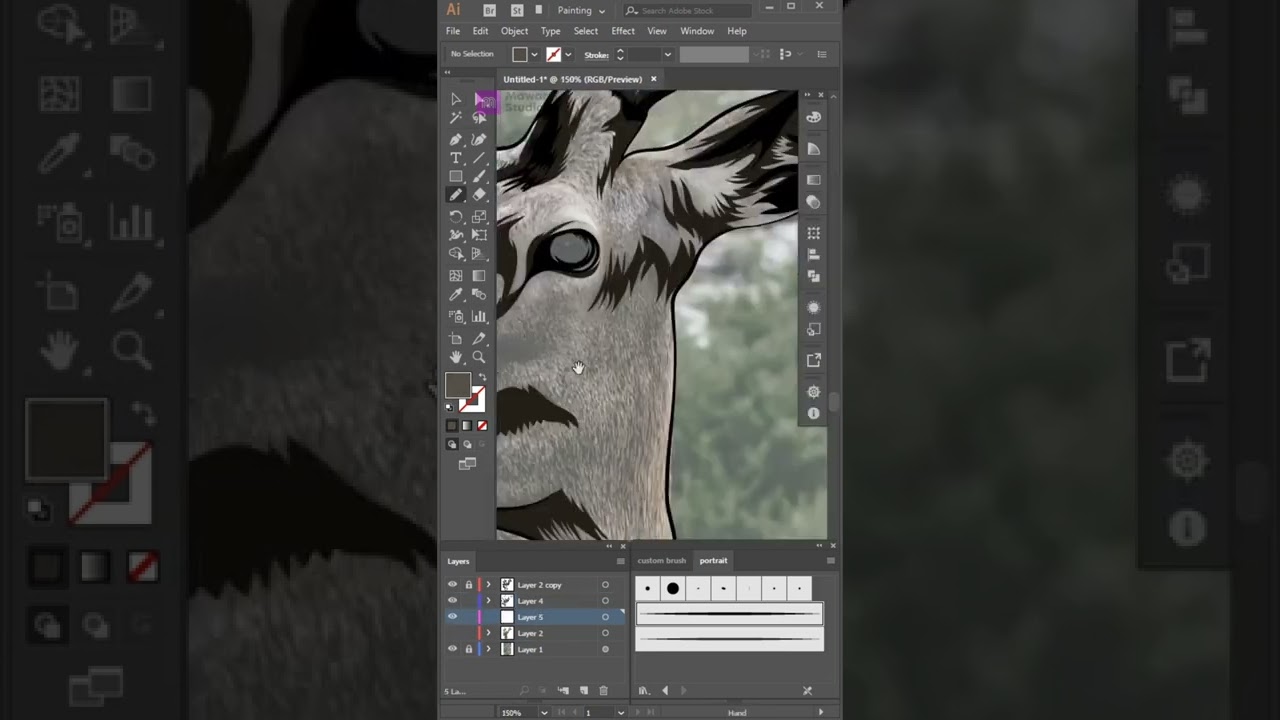 How to Draw Deer Vector art Illustrator