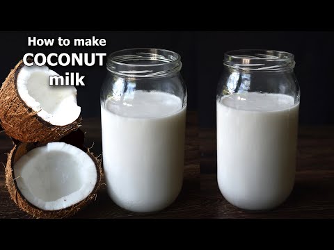 Coconut Milk Recipe | How to Make Coconut Milk at Home | Extract Coconut milk | Vegan Milk