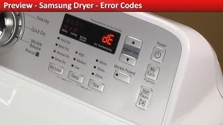 Diagnostic Error Codes - Samsung Dryer - DV422EWHDWR
