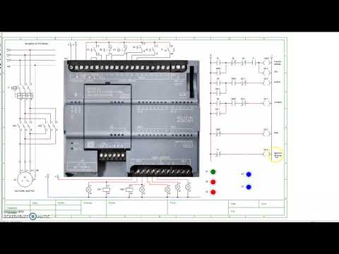 Three-phase motor remote control with PLC, power diagram, control and ladder simulation
