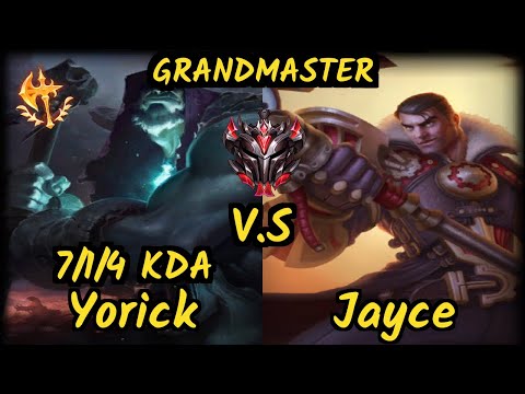 AV Shok (YORICK) vs JAYCE - 7/1/4 KDA MID GAMEPLAY - OC Ranked GRANDMASTER v9.6