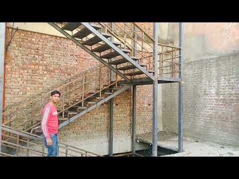 Black mild steel fire exit staircase