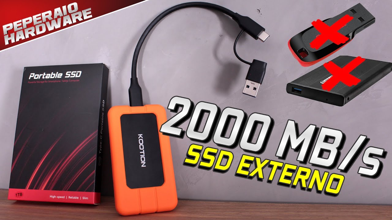 SSD EXTERNO de 2000 MB/s bom e barato do Aliexpress E com ESTOQUE LOCAL sem impostos! Kootion X1 Max