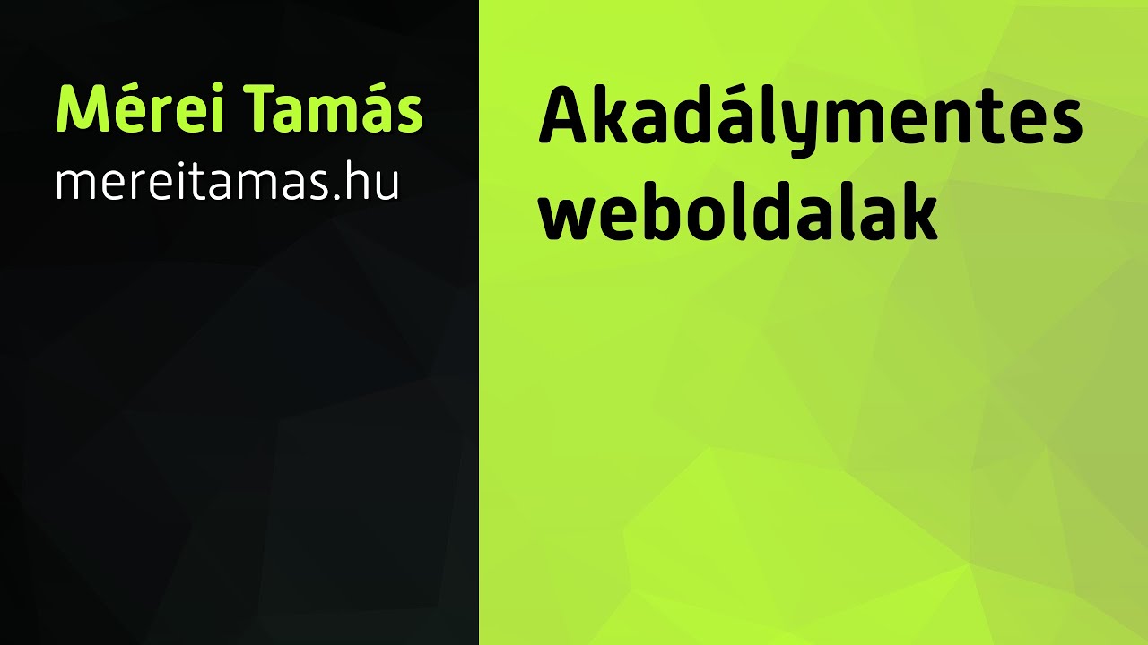 Akadálymentes weboldalak