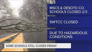 Some -- but not all -- schools remain closed Friday after ice storm