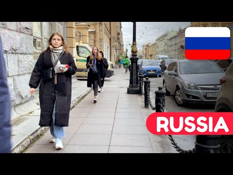 St. Petersburg Russia Walking Tour Autumn - 4K