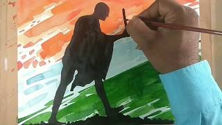 preview picture of video 'How To Paint Watercolor Mahatma Gandhiji.'