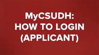 MyCSUDH: How to Login (Applicant)