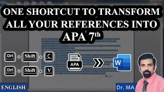 Magical Shortcut - Ctrl+Shift+C to Copy - Transform All Your References In APA 7th - English!