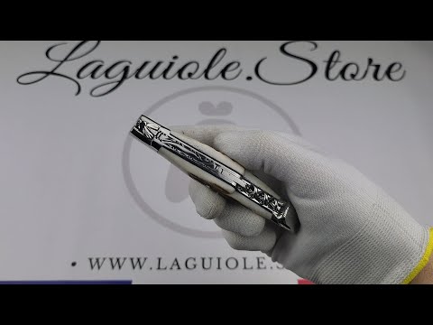 Laguiole Knife with Corkscrew Double Plates - Deer Antler Handle
