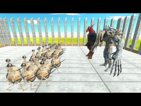 STRONG UNITS VS 30x SKELETON WARRIORS IN SPIKES ARENA | ANIMAL REVOLT BATTLE SIMULATOR