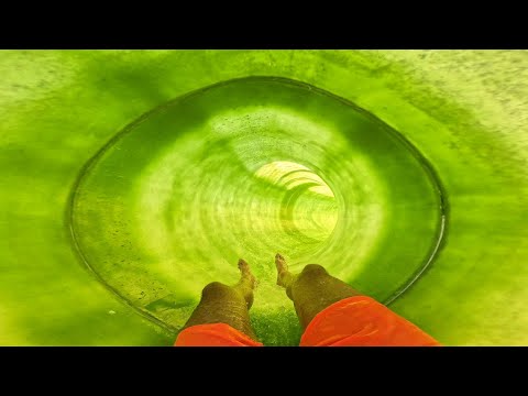 Green Water Slide | Bešeňová Aquapark Slovakia | POV 4K