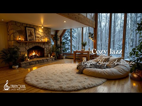 Cozy Living Winter Coffee Shop Ambience Jazz | Relaxing Instrumental Jazz Music For Study And Wor...