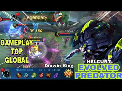 Gameplay Top Global Helcurt (EVOLVED PREDATOR) - Mobile Legends